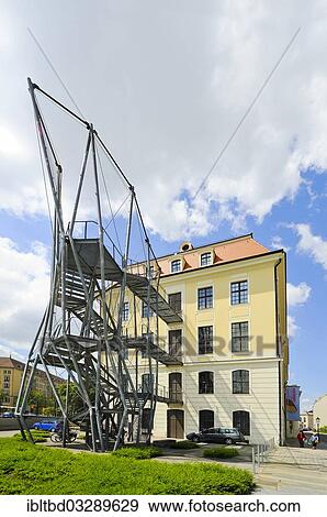 Stock Photo - "Dresden City Museum in the Landhaus building, with a fire escape, Dresden, Sachsen, Dresden, Saxony, Germany, Europe". Fotosearch