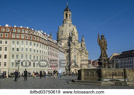 Stock Photo - "Dresden Frauenkirche church on Neumarkt square, Dresden, Saxony, Germany, Europe". Fotosearch