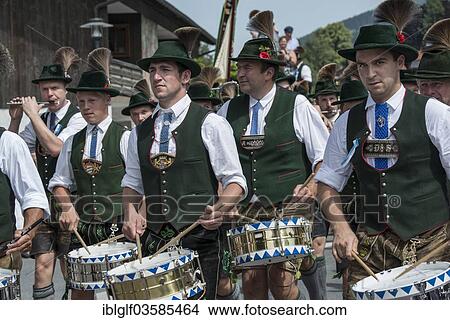 "Drummers at the Oberlandler Gauverband costume parade, Fischbachau, Upper Bavaria, Bavaria, Germany, Europe" View Large Photo Image Picture - "Drummers at the Oberlandler Gauverband costume parade, Fischbachau, Upper Bavaria, Bavaria, Germany, Europe". Fotosearch