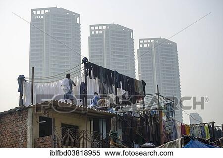 "Drying laundry, Mahalaxmi Dhobi Ghat, laundry district of Mumbai, Maharashtra, India, Asia" View Large Photo Image Stock Photography - "Drying laundry, Mahalaxmi Dhobi Ghat, laundry district of Mumbai, Maharashtra, India, Asia". Fotosearch
