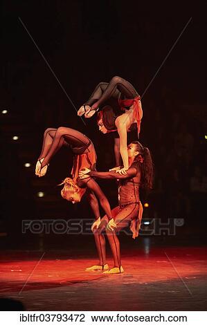 Stock Image - "DTB gymnastics gala Gymmotion 2013, acrobatic group Trio Torime, Koblenz, Rheinland-Pfalz, Germany, Europe". Fotosearch