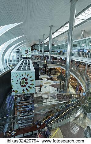 Picture - Dubai International Airport, departure hall, United Arab Emirates, Middle East, Asia. Fotosearch