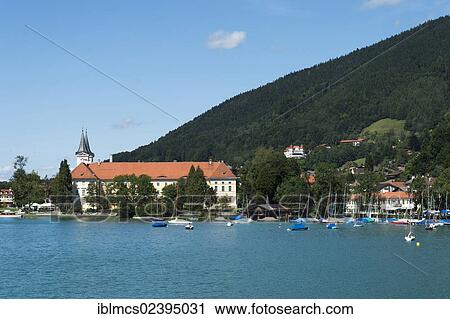 Stock Image - "Ducal Bavarian Brewery, Braeustueberl Tegernsee, former Benedictine abbey, Tegernsee lake, Upper Bavaria, Bavaria, Germany, Europe". Fotosearch
