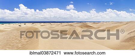 Stock Image - "Dunes of Maspalomas, Gran Canaria, Canary Islands, Spain, Europe". Fotosearch