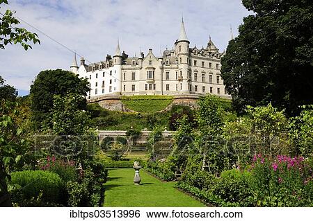 "Dunrobin Castle, the ancestral home of the Clan Sutherland, with gardens, Golspie, Highlands, Scotland, United Kingdom, Europe" View Large Photo Image Stock Photograph - "Dunrobin Castle, the ancestral home of the Clan Sutherland, with gardens, Golspie, Highlands, Scotland, United Kingdom, Europe". Fotosearch