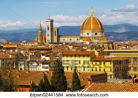 "Duomo cathedral over roof tops, Florence, Italy, Europe" View Large Photo Image Picture - "Duomo cathedral over roof tops, Florence, Italy, Europe". Fotosearch