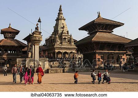 "Durbar Square with statue of King Bhupatindra Malla, Taleju Bell, Vatsala Durga Temple and Pashupatinath Temple, Bhaktapur, Nepal, Asia" View Large Photo Image Stock Photography - "Durbar Square with statue of King Bhupatindra Malla, Taleju Bell, Vatsala Durga Temple and Pashupatinath Temple, Bhaktapur, Nepal, Asia". Fotosearch