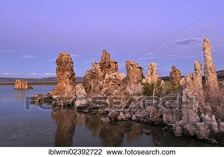 "Dusk, Tufa Rocks at sunset, calc-tuff rock formations, South Tufa Area, Mono Lake, a saline soda lake, Mono Basin and Range region, Sierra Nevada, California, USA" View Large Photo Image Stock Image - "Dusk, Tufa Rocks at sunset, calc-tuff rock formations, South Tufa Area, Mono Lake, a saline soda lake, Mono Basin and Range region, Sierra Nevada, California, USA". Fotosearch