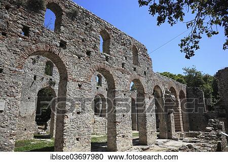 "Early Christian-Byzantine basilica in the ruins of the ancient city of Butrint, UNESCO World Cultural Heritage Site, Butrint, near Saranda, Vlore County, Albania, Europe" View Large Photo Image Stock Image - "Early Christian-Byzantine basilica in the ruins of the ancient city of Butrint, UNESCO World Cultural Heritage Site, Butrint, near Saranda, Vlore County, Albania, Europe". Fotosearch