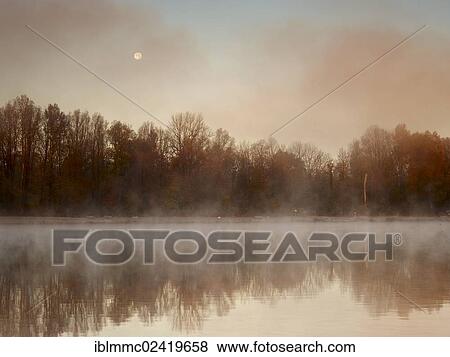 Early morning mood at Kuhsee lake with fog, Augsburg, Swabia, Bavaria, Germany, Europe View Large Photo Image Stock Photo - Early morning mood at Kuhsee lake with fog, Augsburg, Swabia, Bavaria, Germany, Europe. Fotosearch
