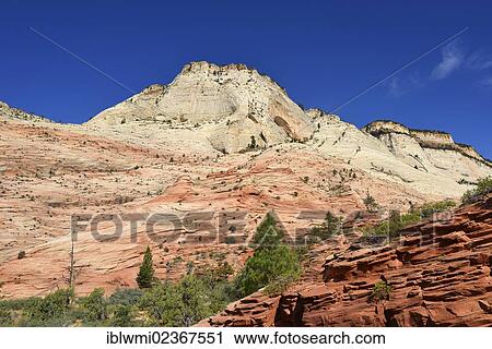 Stock Image - "East Temple, Zion National Park, Utah, United States of America, USA". Fotosearch