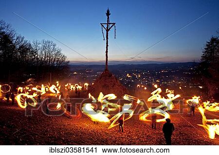 "Easter fire celebrations, torch swinging of the Poskebrueder, Attendorn, North Rhine-Westphalia, Germany, Europe" View Large Photo Image Stock Image - "Easter fire celebrations, torch swinging of the Poskebrueder, Attendorn, North Rhine-Westphalia, Germany, Europe". Fotosearch