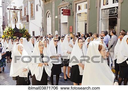 "Easter procession in the historic centre of Vegueta, Las Palmas, Gran Canaria, Canary Islands, Spain, Europe" View Large Photo Image Stock Photograph - "Easter procession in the historic centre of Vegueta, Las Palmas, Gran Canaria, Canary Islands, Spain, Europe". Fotosearch