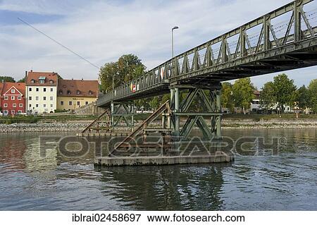"Eiserner Steg, an iron bridge, Danube, Regensburg, Upper Palatinate, Bavaria, Germany, Europe" View Large Photo Image Stock Photo - "Eiserner Steg, an iron bridge, Danube, Regensburg, Upper Palatinate, Bavaria, Germany, Europe". Fotosearch