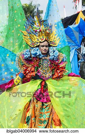 Picture - "Elaborate costume at the Jember Fashion Festival, East Java, Indonesia, Asia". Fotosearch