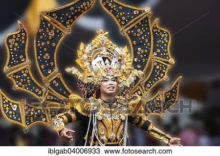Stock Image - "Elaborate costume at the Jember Fashion Festival, East Java, Indonesia, Asia". Fotosearch