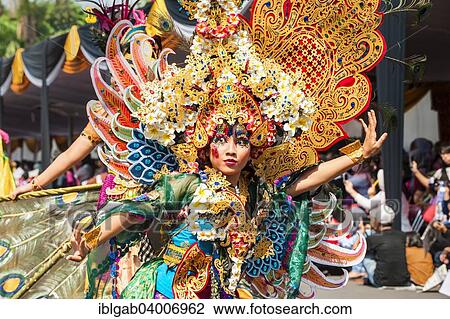 Stock Image - "Elaborate costume at the Jember Fashion Festival, East Java, Indonesia, Asia". Fotosearch