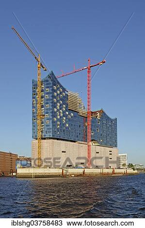Stock Image - "Elbe Philharmonic Hall under construction, Hamburg, Hamburg, Germany, Europe". Fotosearch