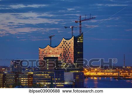 "Elbe Philharmonic Hall under construction, at dawn, Hamburg, Germany, Europe" View Large Photo Image Stock Photo - "Elbe Philharmonic Hall under construction, at dawn, Hamburg, Germany, Europe". Fotosearch