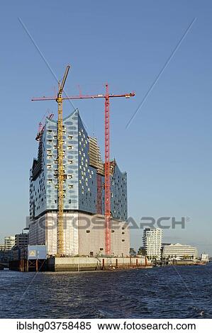 Stock Photography - "Elbe Philharmonic Hall under construction, Hamburg, Hamburg, Germany, Europe". Fotosearch