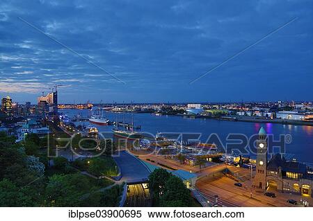 "Elbe River with the St Pauli Landing Stages and the Elbe Philharmonic Hall, at dawn, Hamburg, Germany, Europe" View Large Photo Image Stock Photography - "Elbe River with the St Pauli Landing Stages and the Elbe Philharmonic Hall, at dawn, Hamburg, Germany, Europe". Fotosearch