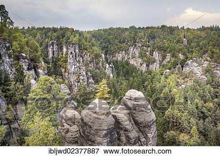 Stock Photo - "Elbe Sandstone Mountains, Saechsische Schweiz, Saxony, Germany, Europe". Fotosearch