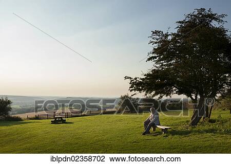 "Elderly gentleman sat on bench in country park, Buriton, Hampshire, England, United Kingdom, Europe" View Large Photo Image Stock Image - "Elderly gentleman sat on bench in country park, Buriton, Hampshire, England, United Kingdom, Europe". Fotosearch