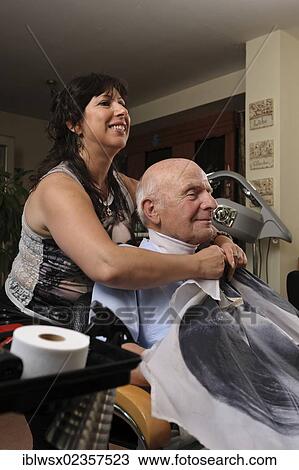 "Elderly man at a hairdresser's, preparations, Baden-Wuerttemberg, Germany, Europe" View Large Photo Image Stock Image - "Elderly man at a hairdresser's, preparations, Baden-Wuerttemberg, Germany, Europe". Fotosearch