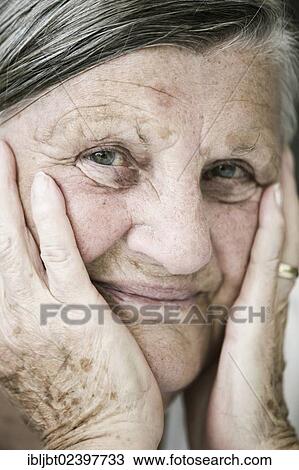 Stock Image - "Elderly woman, portrait". Fotosearch