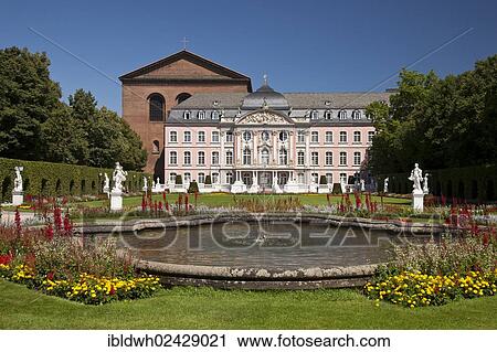 "Electoral Palace with the park, the Basilica of Constantine at the back, Trier, Rhineland-Palatinate, Germany, Europe" View Large Photo Image Stock Image - "Electoral Palace with the park, the Basilica of Constantine at the back, Trier, Rhineland-Palatinate, Germany, Europe". Fotosearch