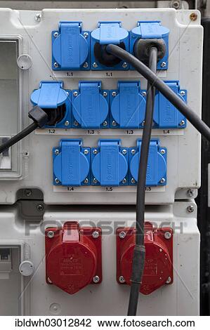 "Electrical box for power supply, fuses, sockets, power cables, Thuringer Becken, Bad Langensalza, Thuringia, Germany, Europe" View Large Photo Image Stock Image - "Electrical box for power supply, fuses, sockets, power cables, Thuringer Becken, Bad Langensalza, Thuringia, Germany, Europe". Fotosearch