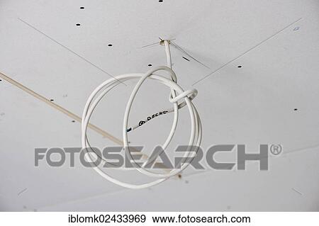 "Electrical cable in a ceiling, drywall panels, renovation of an old building, Stuttgart, Baden-Wuerttemberg, Germany, Europe" View Large Photo Image Stock Photo - "Electrical cable in a ceiling, drywall panels, renovation of an old building, Stuttgart, Baden-Wuerttemberg, Germany, Europe". Fotosearch