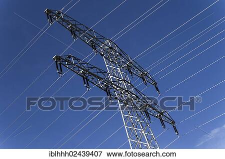 "Electricity pylon, power lines, Erfurt, Thuringia, Germany, Europe" View Large Photo Image Stock Photo - "Electricity pylon, power lines, Erfurt, Thuringia, Germany, Europe". Fotosearch