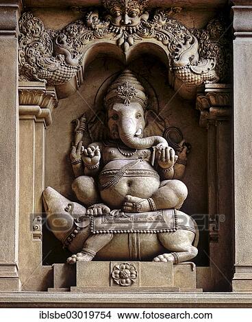 Picture - "Elephant god Ganesha, stone sculpture, Raja Maha Viharaya, Kelaniya, Westprovinz, Sri Lanka, Asia". Fotosearch