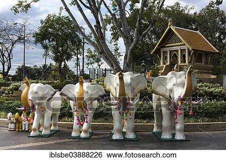 "Elephant sculptures at the staircase to the Sarn Tay Pa Ruk, Elephant Shrine, Udon Thani, Isan, Thailand, Asia" View Large Photo Image Stock Photograph - "Elephant sculptures at the staircase to the Sarn Tay Pa Ruk, Elephant Shrine, Udon Thani, Isan, Thailand, Asia". Fotosearch