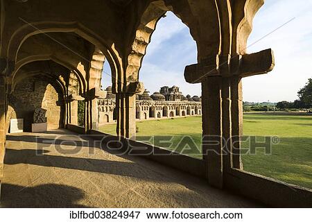 "Elephant Stables, ruined city of Vijayanagara, UNESCO World Heritage Site, Hampi, Karnataka, India, Asia" View Large Photo Image Stock Photo - "Elephant Stables, ruined city of Vijayanagara, UNESCO World Heritage Site, Hampi, Karnataka, India, Asia". Fotosearch