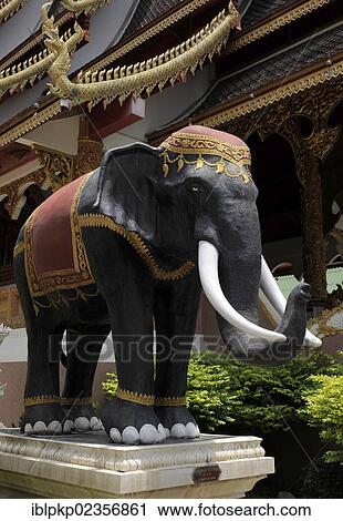 "Elephant statue at Wat Chedi Luang Temple in Chiang Mai, Thailand, Asia" View Large Photo Image Stock Image - "Elephant statue at Wat Chedi Luang Temple in Chiang Mai, Thailand, Asia". Fotosearch