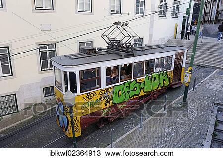 "Elevador da Lavra, the oldest funicular railway in the city, Lisbon, Portugal, Europe" View Large Photo Image Stock Image - "Elevador da Lavra, the oldest funicular railway in the city, Lisbon, Portugal, Europe". Fotosearch