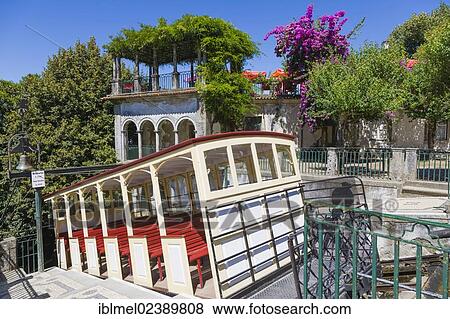 Stock Photo - "Elevador do Bom Jesus do Monte, funicular railway of Good Jesus of the Mount, Tenoes, Braga, Cavado, Norte, Portugal, Europe". Fotosearch
