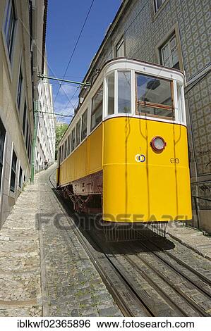 "Elevador do Gloria, cable car or tram travelling to the eastern old town on the hill, Lisbon, Portugal, Europa, Europe" View Large Photo Image Stock Photograph - "Elevador do Gloria, cable car or tram travelling to the eastern old town on the hill, Lisbon, Portugal, Europa, Europe". Fotosearch