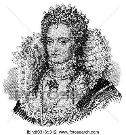 Stock Image - "Elizabeth I of England, also known as """"The Virgin Queen"""" or """"Gloriana"""", 1533 - 1603, Queen of England 1559 - 1603, from the Tudor dynasty". Fotosearch