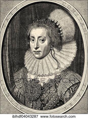 Stock Photo - "Elizabeth Stuart, Queen of Bohemia, Winter Queen, 1596-1662, Princess of England and Scotland and Electress Palatine, Queen of Bohemia, historical illustration". Fotosearch