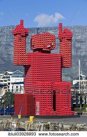 "Elliot The Crate Fan, a symbol of commitment to recycling built from 42, 000 plastic crates at V&A Waterfront, Cape Town, South Africa, Africa" View Large Photo Image Stock Image - "Elliot The Crate Fan, a symbol of commitment to recycling built from 42, 000 plastic crates at V&A Waterfront, Cape Town, South Africa, Africa". Fotosearch