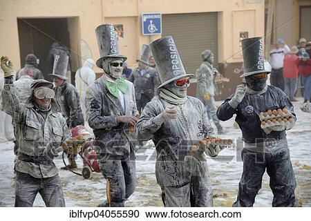 "Els Enfarinats flour fight, rebels, armed with flour, eggs and firecrackers, take over the regiment of the city for one day, Plaza de la Iglesia, Ibi, Province of Alicante, Costa Blanca, Spain, Europe" View Large Photo Image Stock Image - "Els Enfarinats flour fight, rebels, armed with flour, eggs and firecrackers, take over the regiment of the city for one day, Plaza de la Iglesia, Ibi, Province of Alicante, Costa Blanca, Spain, Europe". Fotosearch