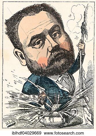 Stock Photo - "Emile Francois Zola, a French writer and journalist, political caricature, 1882, by Alphonse Hector Colomb pseudonym B. Moloch, a French caricaturist". Fotosearch