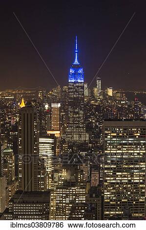 "Empire State Building, view from Rockefeller Center at night, Manhattan, New York City, New York, USA" View Large Photo Image Stock Photograph - "Empire State Building, view from Rockefeller Center at night, Manhattan, New York City, New York, USA". Fotosearch