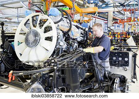 "Employee installing the engine and transmission in a chassis at MAN Truck and Bus AG, Munich, Upper Bavaria, Bavaria, Germany, Europe" View Large Photo Image Stock Image - "Employee installing the engine and transmission in a chassis at MAN Truck and Bus AG, Munich, Upper Bavaria, Bavaria, Germany, Europe". Fotosearch
