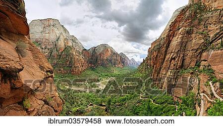 "En route to Angel Landing on the West Rim Trail with views of the Great White Throne and Zion Valley, Zion National Park, Utah, United States, North America" View Large Photo Image Stock Photo - "En route to Angel Landing on the West Rim Trail with views of the Great White Throne and Zion Valley, Zion National Park, Utah, United States, North America". Fotosearch