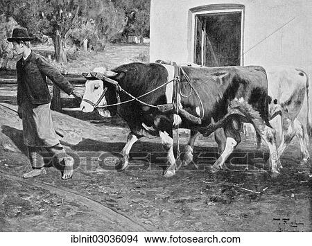 "En route to work, illustration from the yearbook """"Modern Art in Master Woodcuts"""", 1900" View Large Photo Image Picture - "En route to work, illustration from the yearbook """"Modern Art in Master Woodcuts"""", 1900". Fotosearch