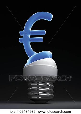 Energy-saving bulb with a euro sign View Large Photo Image Stock Photograph - Energy-saving bulb with a euro sign. Fotosearch